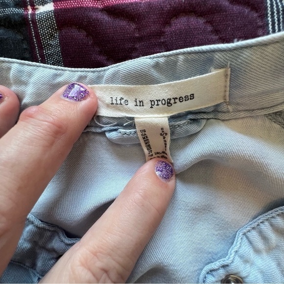 Life in Progress Tunic Dress Chambray White Wash Denim Button Boho Y2k T… - Picture 3 of 6
